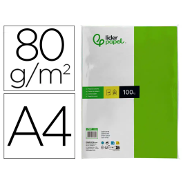 Liderpapel Papel Color Verde Intenso A4 80gr Paquete de 100 Hojas Precio: 4.49999968. SKU: B1E7W2A6FG