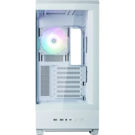 Zalman P50 DS White Midi Tower PC Blanco con Ventana de Vidrio y Iluminación RGB