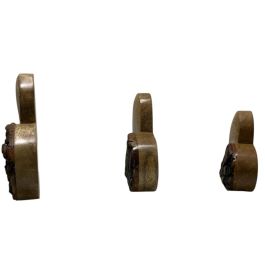 DKD Home Decor Set de 3 Decoracion Cottage Marron 2 x 18 x 16 cm