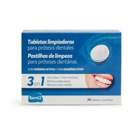 Senti2 Tabletas Limpiadoras Efervescentes para Prótesis Dentales, Ortodoncia Removible, Férulas | 99.9% Bacterias | 30 Unidades