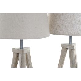 DKD Home Decor Lampara Sobremesa Sixties Beige Crema 30 x 57 x 30 cm (2 Unidades)