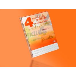 Cuaderno Espiral Liderpapel Folio Pautaguia Tapa Dura 80H 75 gr Cuadro Pautado 4 mmcon Margen Colores Surtidos 5 unidades