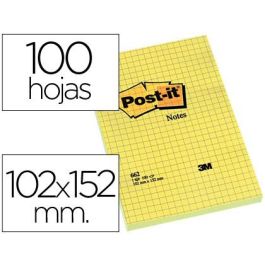 Bloc De Notas Adhesivas Quita Y Pon Post-It 102x152 mm Cuadriculado 662 6 unidades