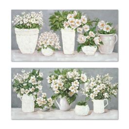 Cuadro Romantico DKD Home Decor Blanco Gris 3 x 70 x 140 cm (2 Unidades) Cuadro Romantico DKD Home Decor Blanco Gris 3 x 70 x 140 cm (2 Unidades)