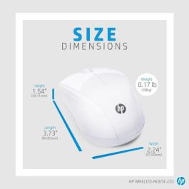 HP 220 Ratón Inalámbrico Ambidextro, Tamaño Viaje, Larga Batería, Blanco Nieve