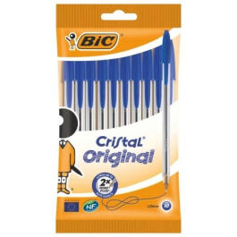 Bolígrafos de Tinta de Aceite Bic Cristal Original 516352/ 10 unidades/ Azules Precio: 8.68999978. SKU: B1KDHWCB93