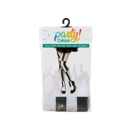 Pantys Rayados Blanco Y Negro para Adulto para Disfraces Monocromáticos, Halloween y Estilos Góticos