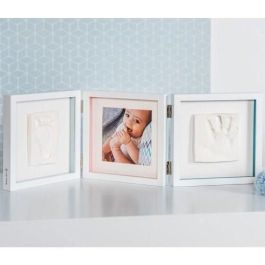 Baby Art Marco de Fotos Doble Huella Bebé y Manos con Kit para Recuerdo, Pasta Hipoalergénica y Biodegradable - Regalo de Nacimiento