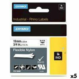 Cinta Laminada para Rotuladoras Rhino Dymo ID1-19 19 x 3,5 mm Negro Blanco Autoadhesivas (5 Unidades) Precio: 129.49999953. SKU: S8424210