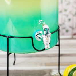 Quid Dispensador Bebidas Viba de Vidrio 7,5 L Multicolor. Material 100% Higiénico y Ecológico. Fácil de Limpiar, Apto Frigorífico.