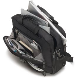DICOTA Eco Top Traveller PRO Maletín Toploader 14.1" Negro Poliéster Reciclado, Asa, Bandolera, Compartimento Tablet y Documentos