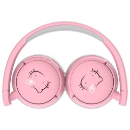 OTL TECHNOLOGIES Auriculares Inalámbricos Bluetooth Hello Kitty Rose Gold para Niños, Volumen Seguro 85/95dB, Plegables y Duraderos