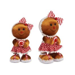 Figura Galleta Jengibre con Lazo 33 cm Krist+ - Rojo y Marrón (4 Unidades) Precio: 108.49999941. SKU: B1KJ4GSJSE