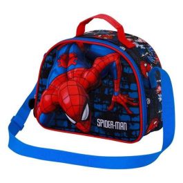 Karactermania Spiderman Merendero 3D Wall Porta alimentos infantil con cremallera y forro isotérmico 20x26x10cm