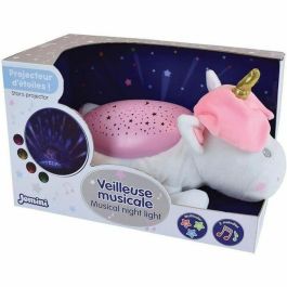 Jemini Luz de Noche Musical Peluche Unicornio Proyector de Estrellas Colores. Suave Melodía Tranquilizadora, Ayuda a Dormir. Ideal Bebés y Niños, 31 cm.