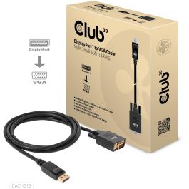 Club3D CAC-1012 Cable DisplayPort a VGA Macho/Macho 2m Negro - Soporta hasta 1920x1080 Full HD