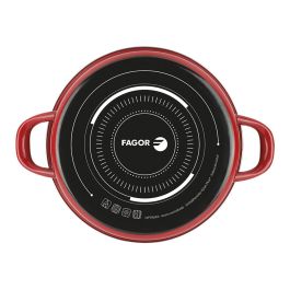 Fagor Optimax Tartera Ø26cm Roja Acero Esmaltado AISI 430 Antiadherente Xylan Plus Apta Horno y Todo Tipo de Fuegos