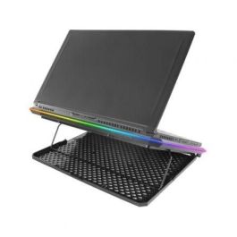 Mars Gaming MNBC13 Base Refrigeradora Stand para Portátiles hasta 17" con 13 Ventiladores RGB, Pantalla LCD, 8 Niveles Ajustables, Soporte Móvil y 2 USB