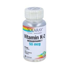SOLARAY Vitamina K2 Menaquinona-7 (Natto) 50 mcg 30 cápsulas, biodisponible para veganos Precio: 15.95. SKU: B19DV977ZN