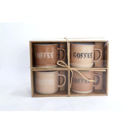 DKD Home Decor Taza Scandi Gres Marrón 285ml Apto Microondas y Lavavajillas Set 4 Piezas 7x8x9 cm Precio: 13.89000019. SKU: B1B9G9H9NB