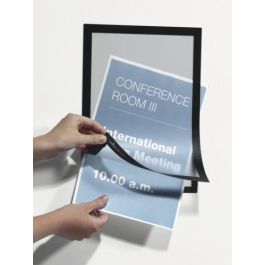 Durable Marco porta anuncios magnético DIN A4 dorso adhesivo removible color negro pack de 2 unidades