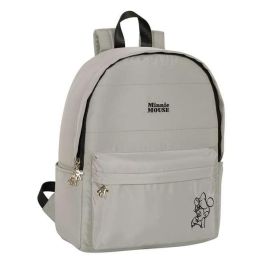 Mochila para Portátil Minnie Mouse Teen Sand Gris claro 31 x 40 x 16 cm