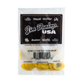 Dunlop Pack 72 Púas Tortex Teardrop S Amarillo 0,73 Mm