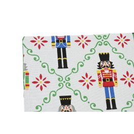 DKD Home Decor Mantel Individual de Navidad con Cascanueces Moderno de Polyester Rojo Verde Beige 30 x 45 cm