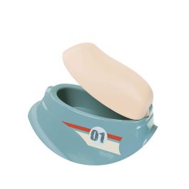 Smoby Porta scooter azul para bebés +18 meses con baúl, llave mecánica, faro y ruedas silenciosas, altura 47,5 cm