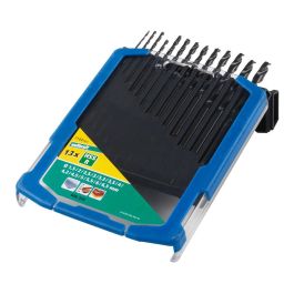 Wolfcraft 7104000 Juego de Brocas HSS de Forja Laminada para Metal, 13 Piezas, Diámetros Ø1.5 a 6.5 mm