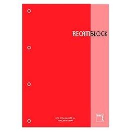 Recambio Pacsa Xblock Encolado A4 80H 90G 4 Taladros Cuadric.5X5 Rojo (1 Color En Rayado Y Banda) 5 unidades Precio: 21.49999995. SKU: B1423XEVTQ