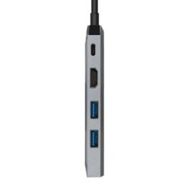 Aisens Dock Station USB-C 5 en 1 con HDMI, RJ45, 2 USB, PD 100W - Gris
