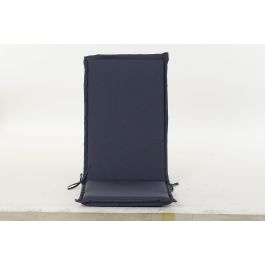 DKD Home Decor Cojín para Silla Boho de Exterior, Poliéster Azul Marino y Negro, 4 x 115 x 42 cm