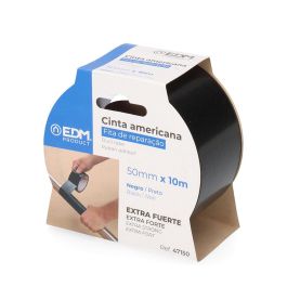 Edm Cinta Americana Negro 50 mm x 10 m Polietileno Resistente Reparaciones Multiuso