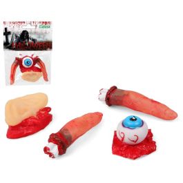Pack 4 Despojos Humanos con Sangre Artificial Oreja Dedos Ojo Decoración Halloween Terrorífica Precio: 1.49999949. SKU: B13F63KKEV