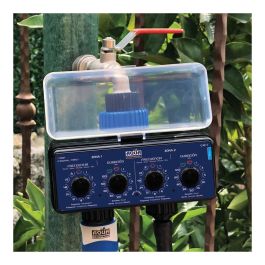 Aqua Control Programador de grifo doble salida c5005 - 2 zonas de riego, programación independiente, 1-72h, 1-120min