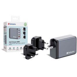 Verbatim Gnc-200 Cargador Pared Gan 200 W Usb-A 3.0 Y 3Xusb-C 3.0 Verbatim Gnc-200 Cargador Pared Gan 200 W Usb-A 3.0 Y 3Xusb-C 3.0