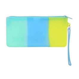 Safta Portatodo Plano Silicona Tricolor Amarillo Azul Verde 21x10,5x2cm