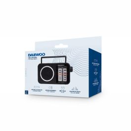 Daewoo Radio Portátil AC/DC con Altavoz, Entrada Jack y Asa - Funciona con Pilas y Corriente