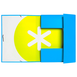 Antartik Carpeta Tres Solapas Cierre Gomas Cartón Forrado A4 Azul