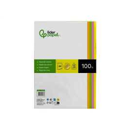 Liderpapel Papel Color DIN A4 75 gr Neón, 4 Colores Surtidos, Paquete 100 Hojas
