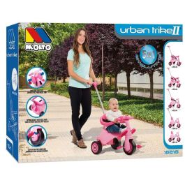 Molto Triciclo Urban Trike City Evolutivo 5 en 1 Rosa 89 cm para Bebés desde 10 Meses, Estructura de Metal y Plástico