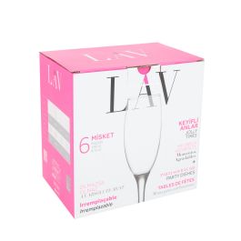 Lav Set 6 Copas Champagne Misket 190 cc Medidas 5 x 5 x 19.3 cm (4 Cajas)