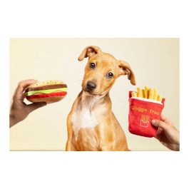 Gloria Peluche Para Perro Hamburdog Hamburguesa Blanda Con Sonido Para Perros Pequeños Y Medianos