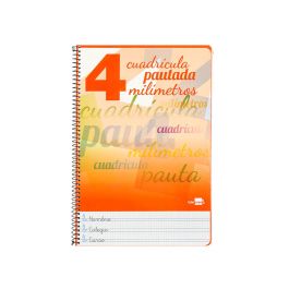 Cuaderno Espiral Liderpapel Folio Pautaguia Tapa Dura 80H 75 gr Cuadro Pautado 4 mmcon Margen Colores Surtidos 5 unidades