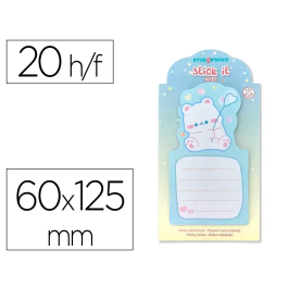 Imaginovo Bloc notas adhesivas oso con soporte 20 hojas azul 60x125 mm Precio: 1.0043. SKU: B1CVSREAE4