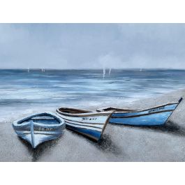 DKD Home Decor Cuadro Mediterraneo Azul Beige Lienzo MDF 2.8 x 80 x 120 cm (2 Unidades)