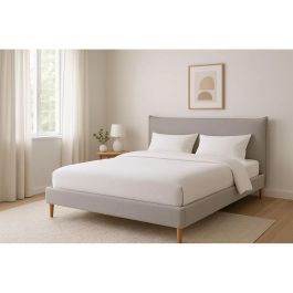 DKD Home Decor Cama Urban Desmontable Beige Poliéster/Madera para colchón 150x200cm - 219x108x177cm