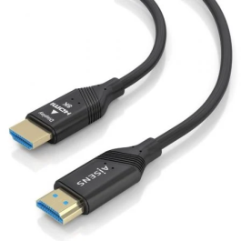 AISENS - CABLE HDMI V2.1 AOC ULTRA ALTA VELOCIDAD / HEC 8K@60HZ 4K@120HZ 4:4:4 48GBPS, A/M-A/M, NEGRO, 20M