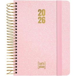 Agenda Anual (2026) Grafoplas Metallic Espiral Tapa Extradura Con Goma A6 170X145 D/P Rosa Pastel Precio: 13.50000025. SKU: B1BFHBXKGK